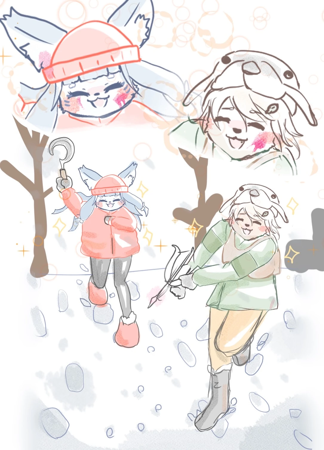 まめたぬきさんのイラスト